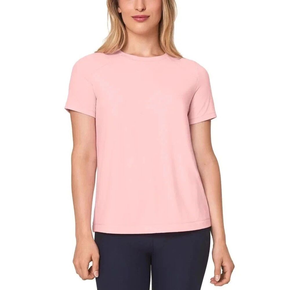 Mondetta Active Stretch Short Sleeve Tee Pink Women’s Large Performance Top